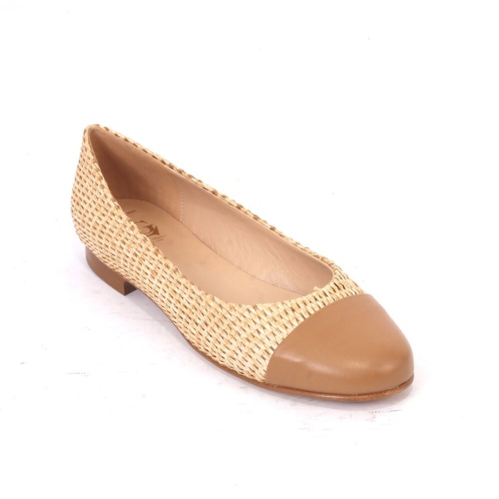 Luca Grossi 066 Beige Raffia Leather Pumps Shoes